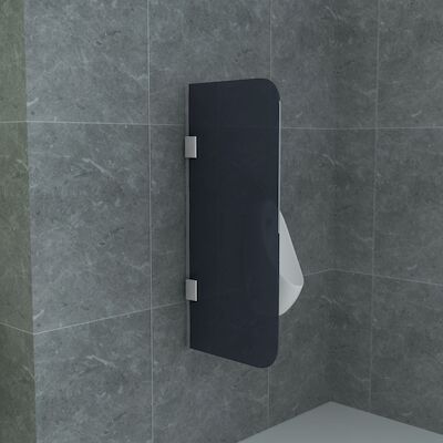 Urinoirscherm Schaamschot BWS Perry 40×90 cm Rookglas Zwart