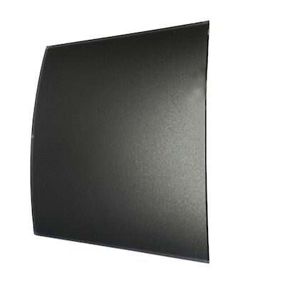 Ventilatierooster Design BWS Ventilatie Vierkant 10cm Gebogen Glas Mat Zwart