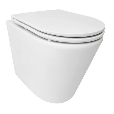 Vesta Rimless Wandcloset Tornado Wiesbaden Flush Mat Wit Met Flatline Toiletzitting Softclose En Quick Release Mat Wit