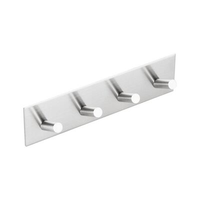 Viervoudige Handdoekhaak Sapho 18×4.4 cm Zelfklevend Geborsteld RVS