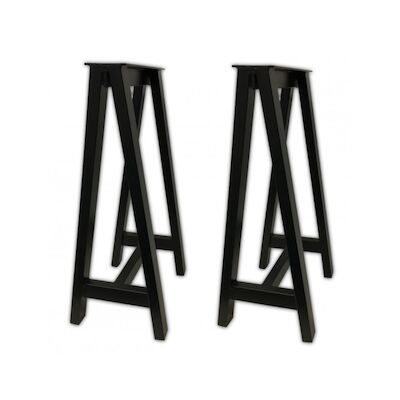 Vloerschagen Metaal 2 stuks 40x30x74 cm Zwart