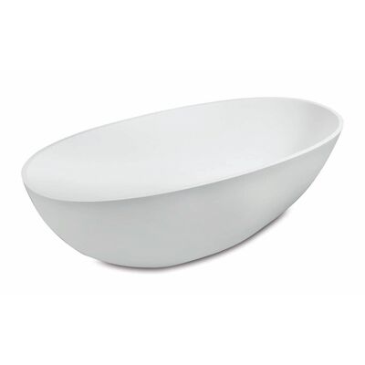 Vrijstaand Bad Luca Sanitair Comfortstone 170×80 Cm Met afvoerset Mat Wit