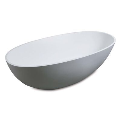 Vrijstaand Bad Luca Sanitair Vasca 180x80x60cm Solid Surface Mat Wit