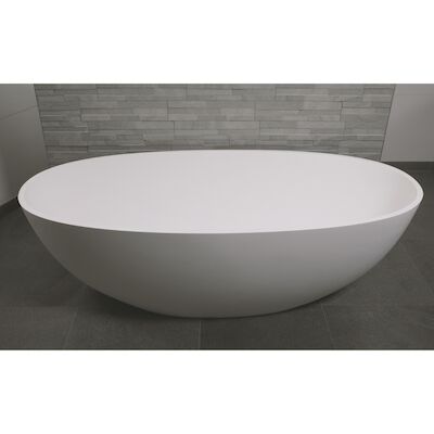 Vrijstaand Bad Luca Sanitair Vasca 180x93x56cm Solid Surface Mat Wit