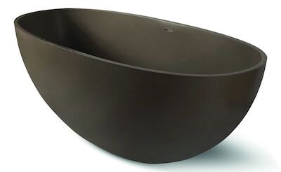 Vrijstaand Bad Luca Sanitair Vasca Solid Surface 180x80x60 cm incl. Afvoerset Castagno