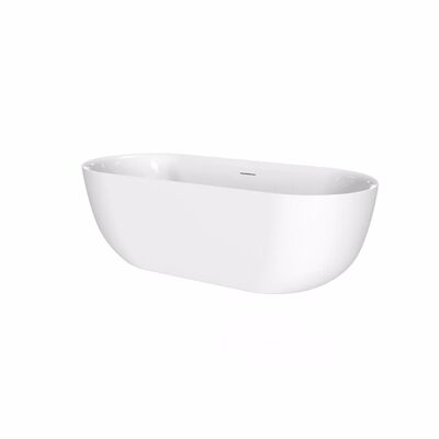 Vrijstaand Bad Melissa 180x85x60 cm Incl. Klikwaste, Afvoer en Sleuf Overloop Mat Wit by Xenz