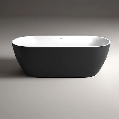 Vrijstaand Bad Sanilux Moon 180 cm Zwart Wit