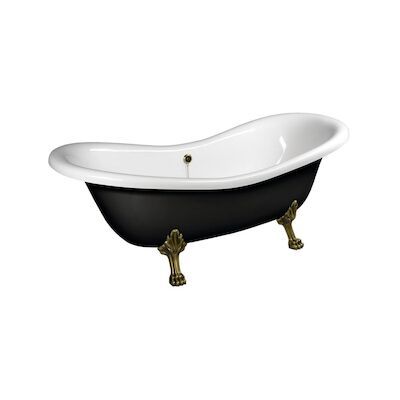 Vrijstaand Bad Sapho Charleston 188x80x71 cm Wit / Zwart met Leeuwenpoten Brons