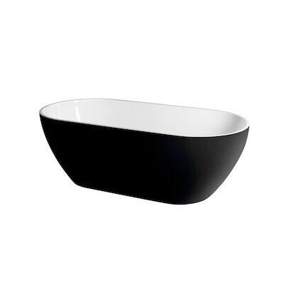 Vrijstaand Bad Sapho Reduta Gegoten Marmer 171x81x46 cm Wit / Zwart