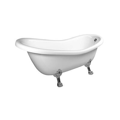 Vrijstaand Bad Sapho Retro 169x75x72 cm Wit met Leeuwenpoten Chroom