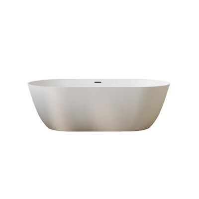 Vrijstaand Ligbad Arcqua Cusco 165x85x55 cm Cast Marble Mat Wit