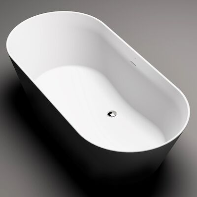 Vrijstaand Ligbad Clou Solium Geïntegreerde Overloop Met Chrome Plug Mat Wit