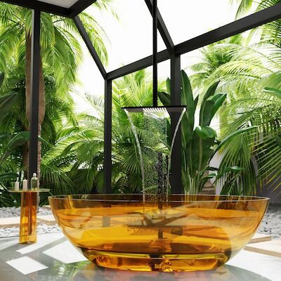 Vrijstaand Ligbad Mondiaz Cristal Resin 180×85 cm Goud