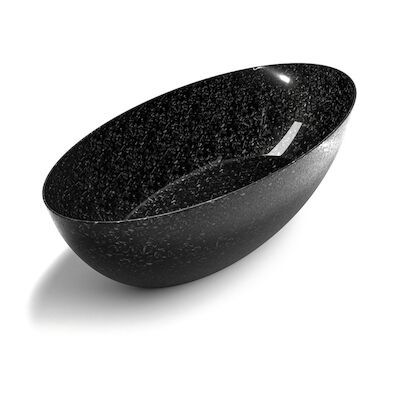 Vrijstaand Ligbad Mondiaz Float Carbon Flakes 170×80 cm Koolstofvezel Zwart