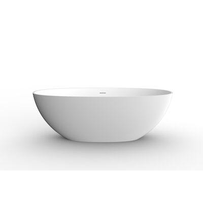 Vrijstaand Ligbad Wiesbaden Chiek 165×75 cm Solid Surface Mat Wit