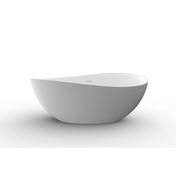 Vrijstaand Ligbad Wiesbaden Waive 160×95 cm Solid Surface Mat Wit