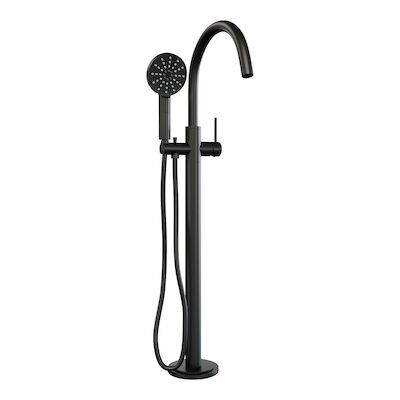Vrijstaande Badkraan Brauer Black Met Handdouche Rond Mat Zwart