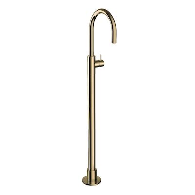 Vrijstaande Wastafelmengkraan Hotbath Cobber 1-hendel Gebogen 121 cm Gepolijst Messing PVD