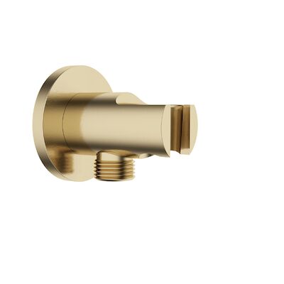 Wandaansluitbocht Wiesbaden Nala Met Handdouchehouder Rond 1/2″ Geborsteld Messing