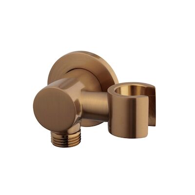 Wandaansluitbocht Wiesbaden Nala Met Kantelbare Handdouchehouder Rond 1/2″ Geborsteld Brons Koper