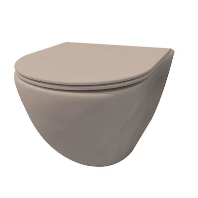 Wandcloset Best Design Morrano Rimfree Blinde Bevestiging incl Zitting Mat Khaki