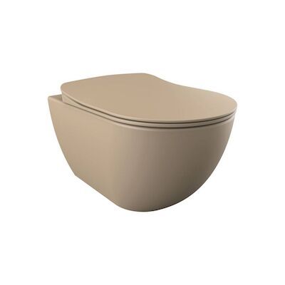 Wandcloset BWS Freedom Randloos Mat Cappuccino (Exclusief zitting)