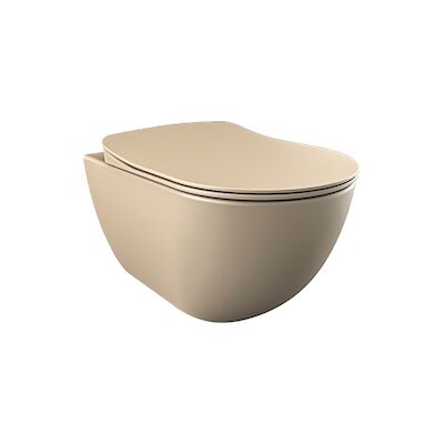 Wandcloset BWS Freedom Randloos Met Bidet Mat Cappuccino (Exclusief zitting)