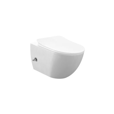 Wandcloset BWS Freedom Randloos met Bidetkraan Koudwater Wit (Excl. Zitting)