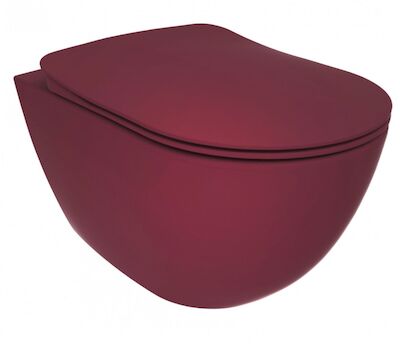 Wandcloset BWS Rimoff Ophang Toilet Zonder Bidet Berry