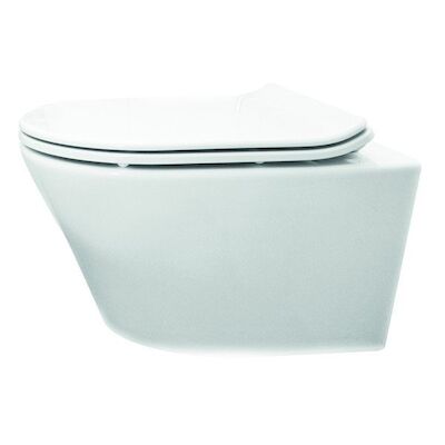 Wandcloset BWS Vicente Rimless Diepspoel met Flatline Zitting Mat Wit