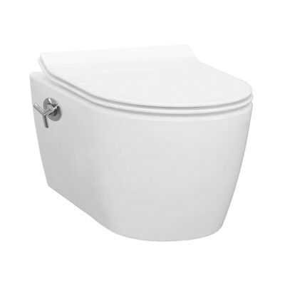 Wandcloset Idevit Alfa met Bidet Randloos Wit Keramiek 36x52x30cm (Excl. zitting)