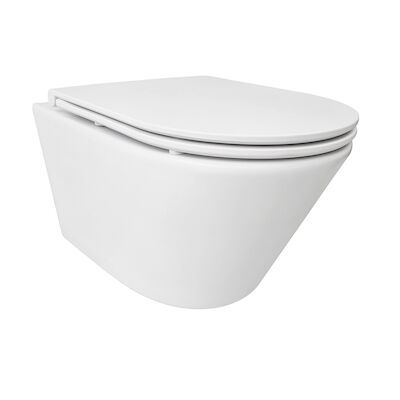 Wandcloset Wiesbaden Vesta Rimless Tornado Flush Met Softclose & Quickrelease Toiletzitting Mat Wit