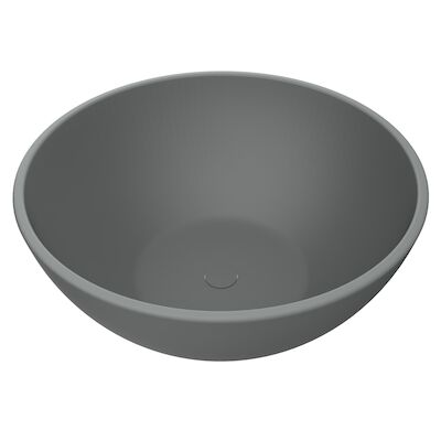 Waskom Arcqua Prince Opbouw 38×14 cm Rond Mat Grijs
