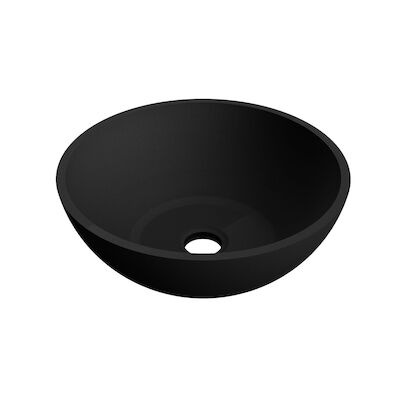 Waskom Arcqua Prince Opbouw 38×14 cm Rond Mat Zwart