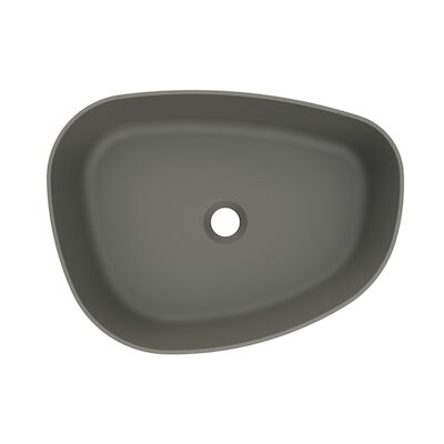 Waskom Arcqua Rocker Cast Marble 50×37 cm Organisch Links Mat Beton
