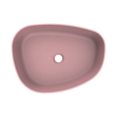 Waskom Arcqua Rocker Cast Marble 50×37 cm Organisch Links Mat Roze