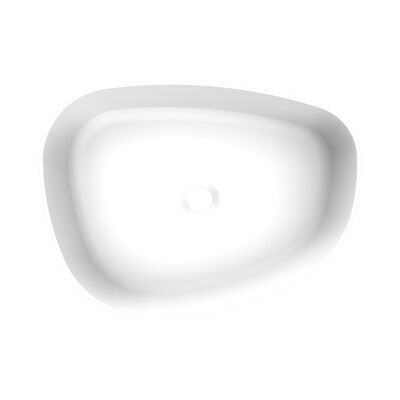 Waskom Arcqua Rocker Cast Marble 50×37 cm Organisch Links Mat Wit