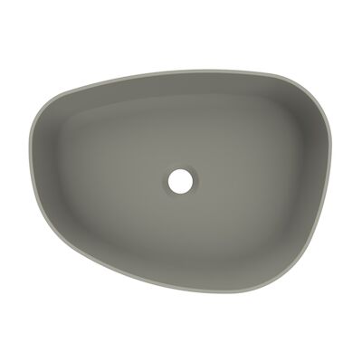 Waskom Arcqua Rocker Cast Marble 50×37 cm Organisch Rechts Mat Beton