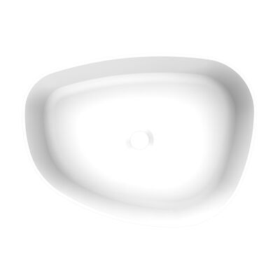 Waskom Arcqua Rocker Cast Marble 50×37 cm Organisch Rechts Mat Wit