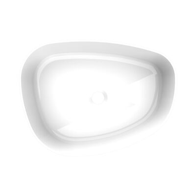 Waskom Arqua Rocker Cast Marble 50×37 cm Organisch Links Glans Wit
