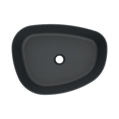 Waskom Arqua Rocker Cast Marble 50×37 cm Organisch Links Mat Antraciet