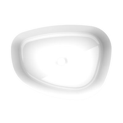 Waskom Arqua Rocker Cast Marble 50×37 cm Organisch Rechts Glans Wit