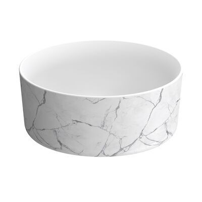 Waskom Best Design Color 37,5 x 37,5 x 16 cm Mat Wit Marble
