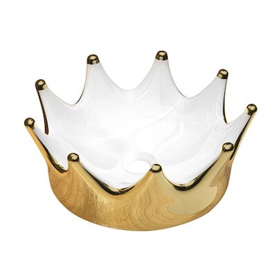 Waskom Best Design Crown 40 cm Rond Glans Goud Wit