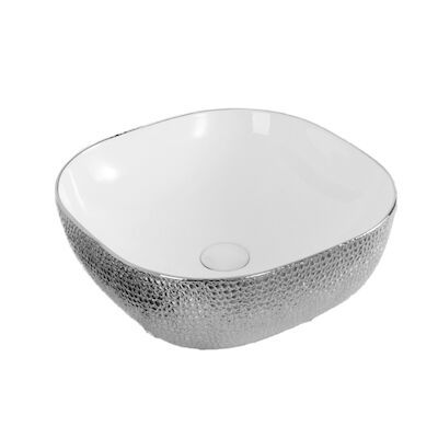 Waskom Best Design Royal Zilver Opbouw Keramiek 42.5×14.5 cm Zilver