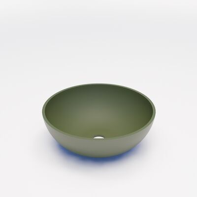 Waskom BWS Dorn 40X40X15cm Rond Solid Olijf Groen Mat
