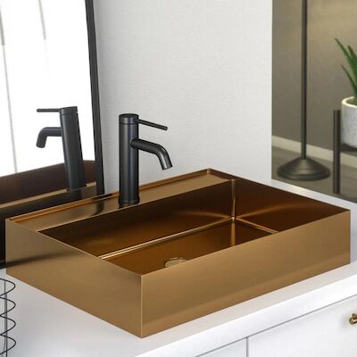 Waskom BWS Maido 1 Kraangat 54×42 cm Mat Rose Goud