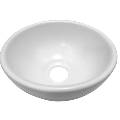 Waskom BWS Opbouw Rond Keramiek 20x9cm Wit