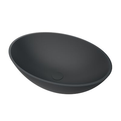 Waskom BWS Prince Cast Marble 49×34 cm Ovaal Mat Antraciet