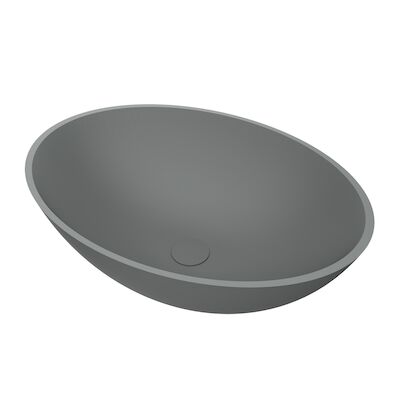 Waskom BWS Prince Cast Marble 49×34 cm Ovaal Mat Grijs